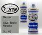 Preview: Mazda, Silver Stone Metallic, 3L / 4G: 400ml Sprühdose + 400ml Klarlack - Set, von ATW Autoteile West.